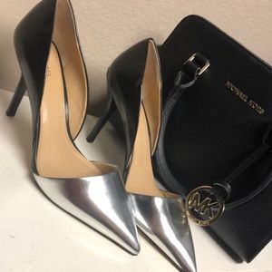 Michael Kors black and silver heels/pumps